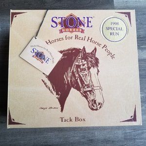 1998 Peter Stone Horse Tack Box Special Run Black Pinto Quarter Horse in Box